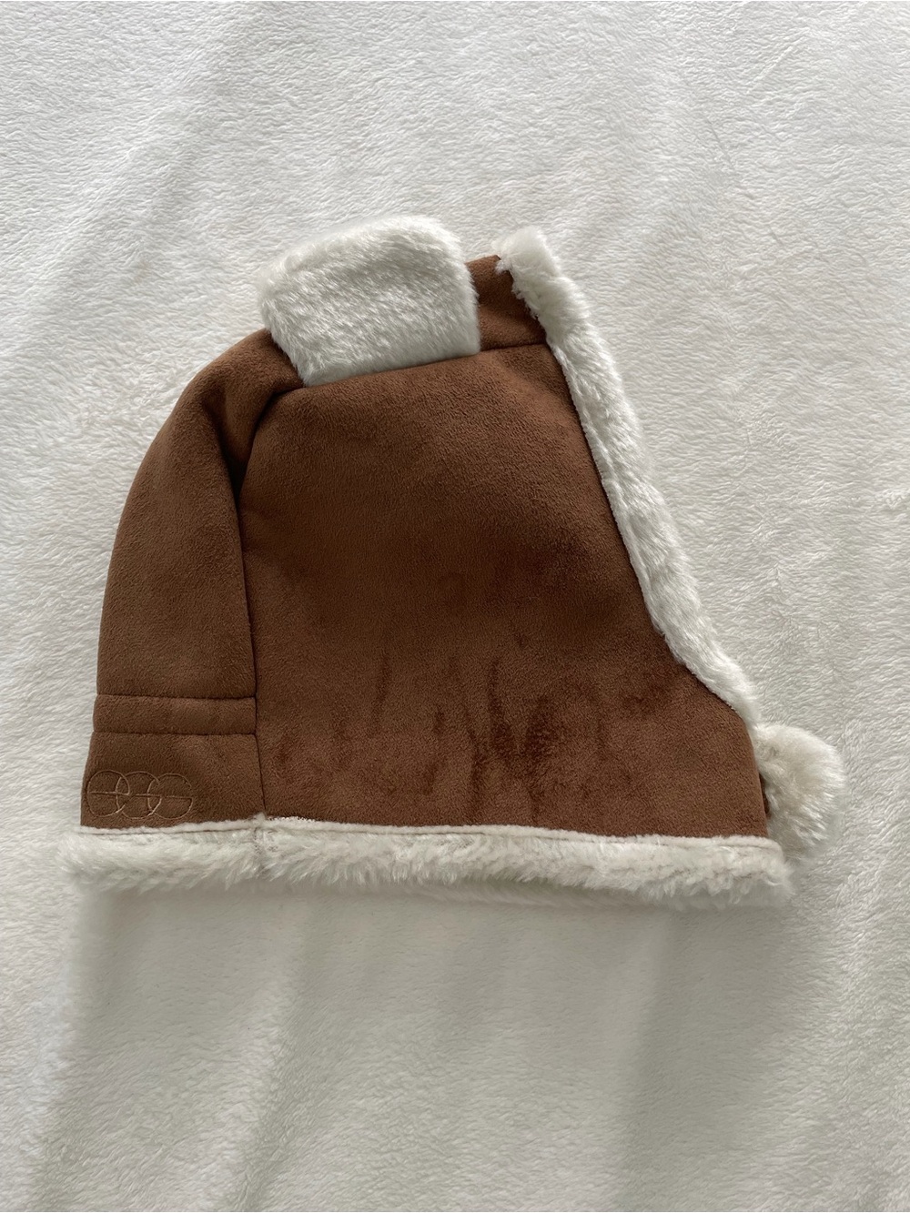 EGG by SusanLazar Kids Brown Shearling Trapper Hat with White Trim size 3-12m